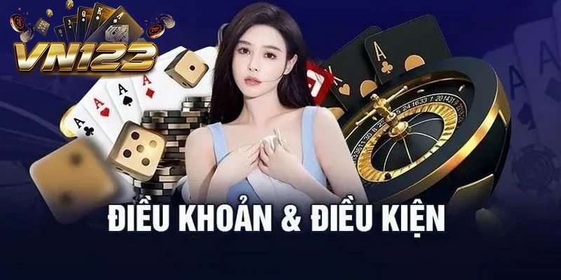 Giao diện chính thức của VN123 với thông tin Điều Khoản Sử Dụng, nhấn mạnh minh bạch, an toàn và tuân thủ pháp luật trong lĩnh vực game bài đổi thưởng.