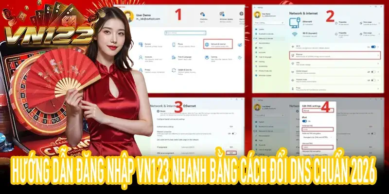 Thủ thuật đăng nhập VN123 nhanh khi bị nhà mạng chặn link